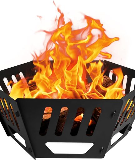 24-inch Fire Pit, Outdoor Portable Wood-Burning Fire Pit Log Stove Fireplace for Camping, Backyard, Garden Picnic Patio and Beach. Comes with A Carry Bag