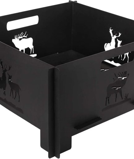 Portable Plug Fire Pit, 15.8 Inch Collapsible Firepits for Outside Wood Burning, Folding Outdoor Indoor Accessories for BBQ Camping Travel or Picnic, Foldable Fire Pits Bonfire of Backyard Patio