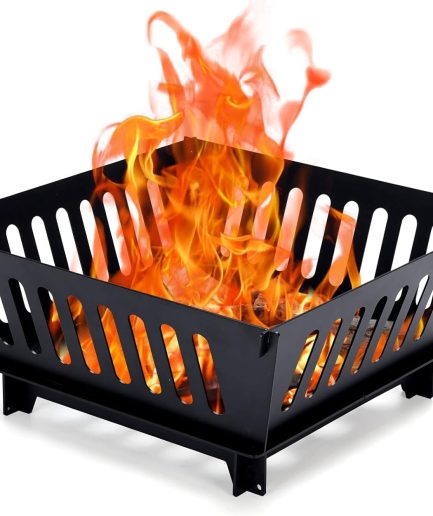 Fire Pits for Outside 17 Inch Collapsible Portable Plug Fire Pit for Camping Travel Picnic Bonfire Backyard Patio Garden Bon Fire Foldable Firepits for Outdoor Wood Burning with Storage Bag