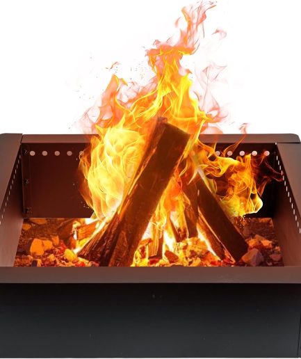 42 inch Square Fire Pit Ring, Heavy Duty Firepit Ring, DIY Campfire Insert Above or In-Ground, for Outdoor, Camping, and Bonfires