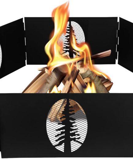 Heavy Duty Steel Campfire Fire Pit Ring - 27"" Wide with Hinged Construction - Portable Fire Pit Features Collapsible Design & is Easily Transportable - Includes Storage Bag -